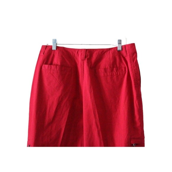 Fieldgear Women's Size 16  Capri Pants Red Denim High Waist Flat Front NWT - Picture 7 of 9